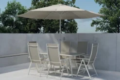 Garten Essgruppe Toulouse – 8-teiliges Gartenmöbel-Set in Beige