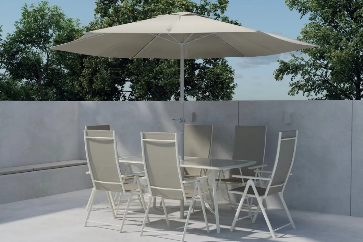Garten Essgruppe Toulouse – 8-teiliges Gartenmöbel-Set in Beige