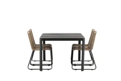 Garten Essgruppe Virello – 5-teiliges Gartenmöbel-Set in Schwarz/Braun