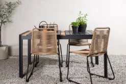 Garten Essgruppe Virello – 5-teiliges Gartenmöbel-Set in Schwarz/Braun