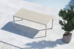 Garten Esstisch Amalfi - 205x90 cm aus Aluminium und Polywood in Beige oder Schwarz