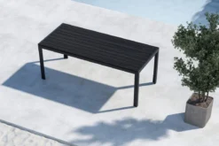 Garten Esstisch Amalfi - 205x90 cm aus Aluminium und Polywood in Beige oder Schwarz