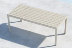 Garten Esstisch Amalfi - 205x90 cm aus Aluminium und Polywood in Beige oder Schwarz