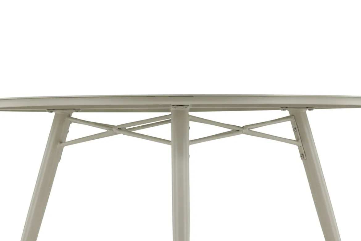 Garten Esstisch Arbor - Ø 120cm aus beigem Aluminium