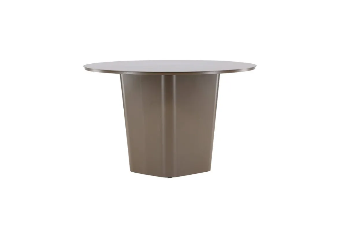 Garten Esstisch Calma - Ø 120cm aus braunem Aluminium