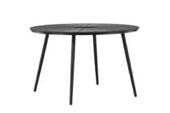Garten Esstisch Capri - Ø 120cm aus Polywood und Aluminium in Beige oder Schwarz
