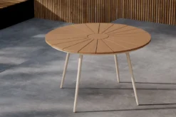 Garten Esstisch Capri - Ø 120cm aus Polywood und Aluminium in Beige oder Schwarz