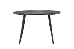 Garten Esstisch Capri - Ø 120cm aus Polywood und Aluminium in Beige oder Schwarz
