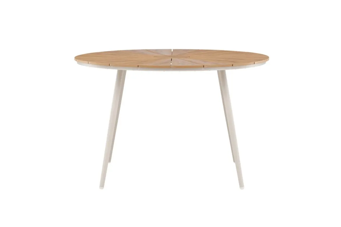 Garten Esstisch Capri - Ø 120cm aus Polywood und Aluminium in Beige oder Schwarz