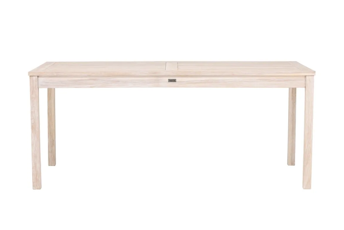 Garten Esstisch Lago - 180x90 cm aus weiß gekalktem oder schwarzem Teakholz