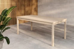 Garten Esstisch Lago - 180x90 cm aus weiß gekalktem oder schwarzem Teakholz