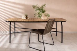 Garten Esstisch Lumo - 200x90 cm mit Akazien-Tischplatte in Naturoptik