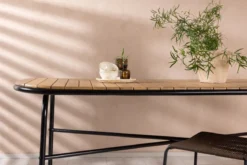Garten Esstisch Lumo - 200x90 cm mit Akazien-Tischplatte in Naturoptik