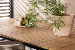 Garten Esstisch Lumo - 200x90 cm mit Akazien-Tischplatte in Naturoptik