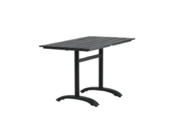 Garten Esstisch Salento - 120x90 cm in Schwarz mit einer Tischplatte aus Aintwood