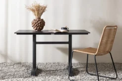 Garten Esstisch Salento - 120x90 cm in Schwarz mit einer Tischplatte aus Aintwood