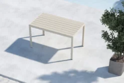 Garten Esstisch Siena - 140x80 cm aus Aluminium und Polywood in Beige oder Schwarz