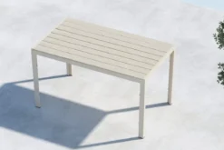 Garten Esstisch Siena - 140x80 cm aus Aluminium und Polywood in Beige oder Schwarz