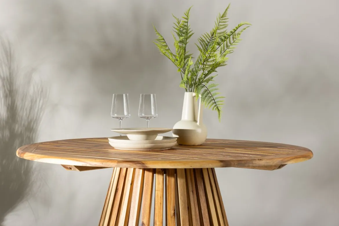 Garten Esstisch Silva - Ø 120cm aus Akazienholz in Naturoptik