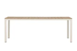 Garten Esstisch Ätna - 210x90 cm in Beige mit einer Tischplatte aus Aintwood
