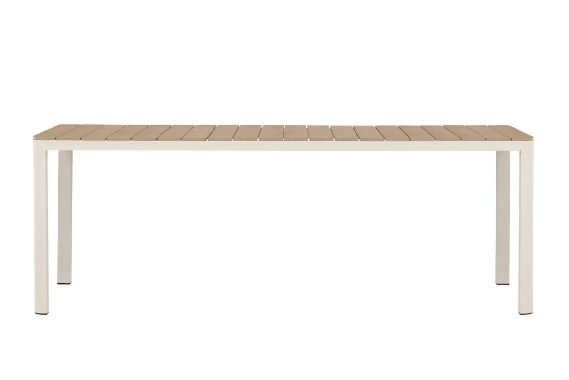 Garten Esstisch Ätna - 210x90 cm in Beige mit einer Tischplatte aus Aintwood