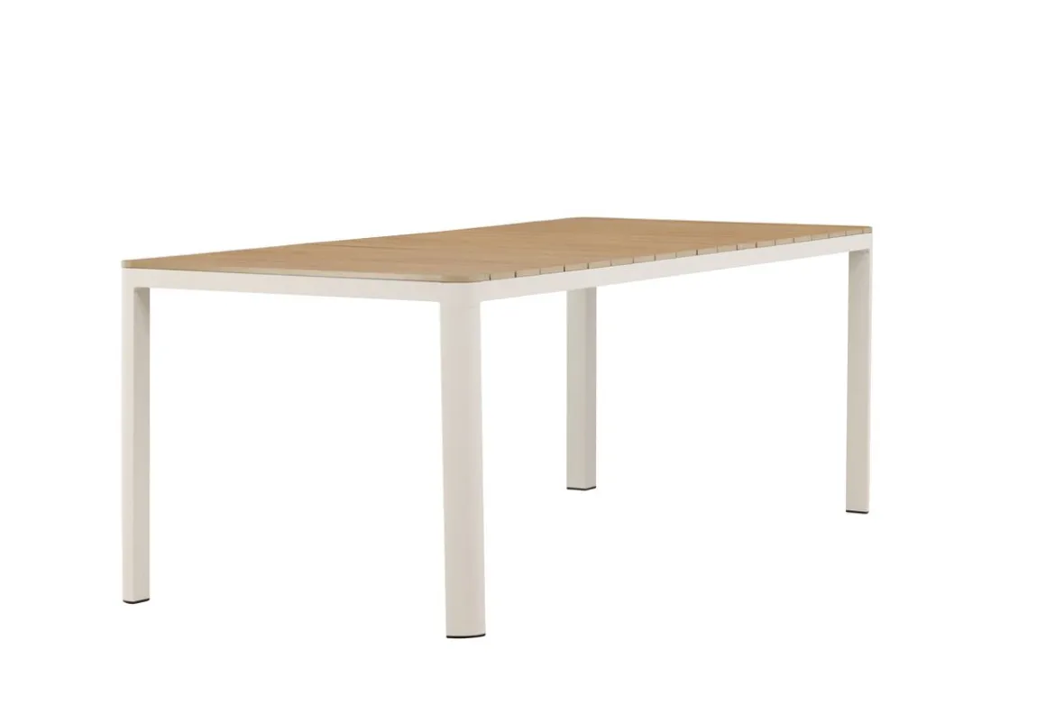 Garten Esstisch Ätna - 210x90 cm in Beige mit einer Tischplatte aus Aintwood