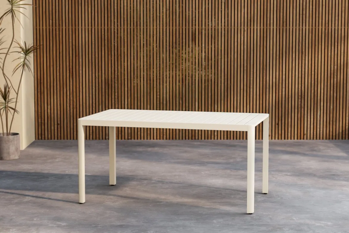 Garten Esstisch Vasta - 150x85 cm aus Aluminium in Beige oder Schwarz