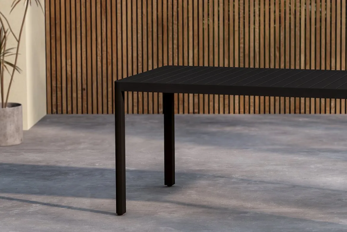 Garten Esstisch Vasta - 150x85 cm aus Aluminium in Beige oder Schwarz