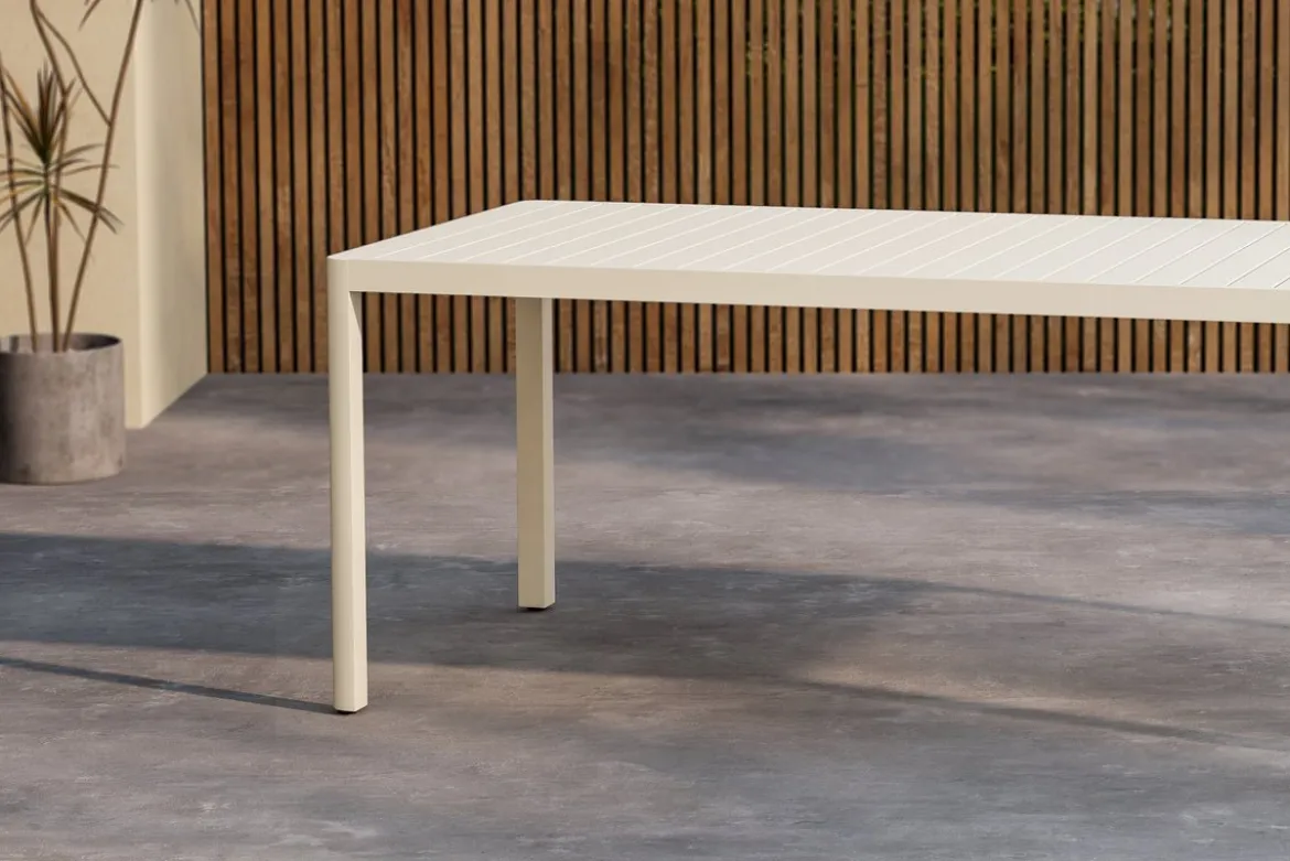 Garten Esstisch Vento - 200x90 cm aus Aluminium in Beige oder Schwarz