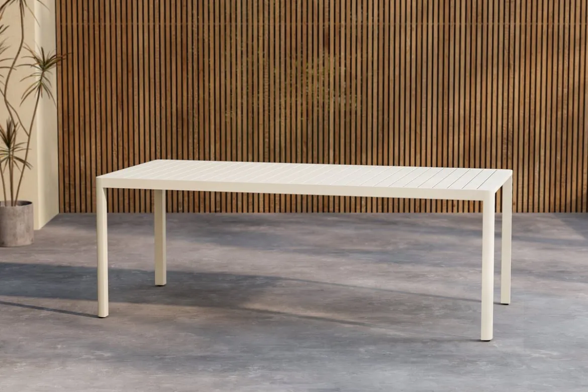 Garten Esstisch Vento - 200x90 cm aus Aluminium in Beige oder Schwarz