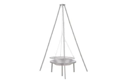 Garten Feuerschale mit Schwenkgrill Flamio - aus Stahl in Silber