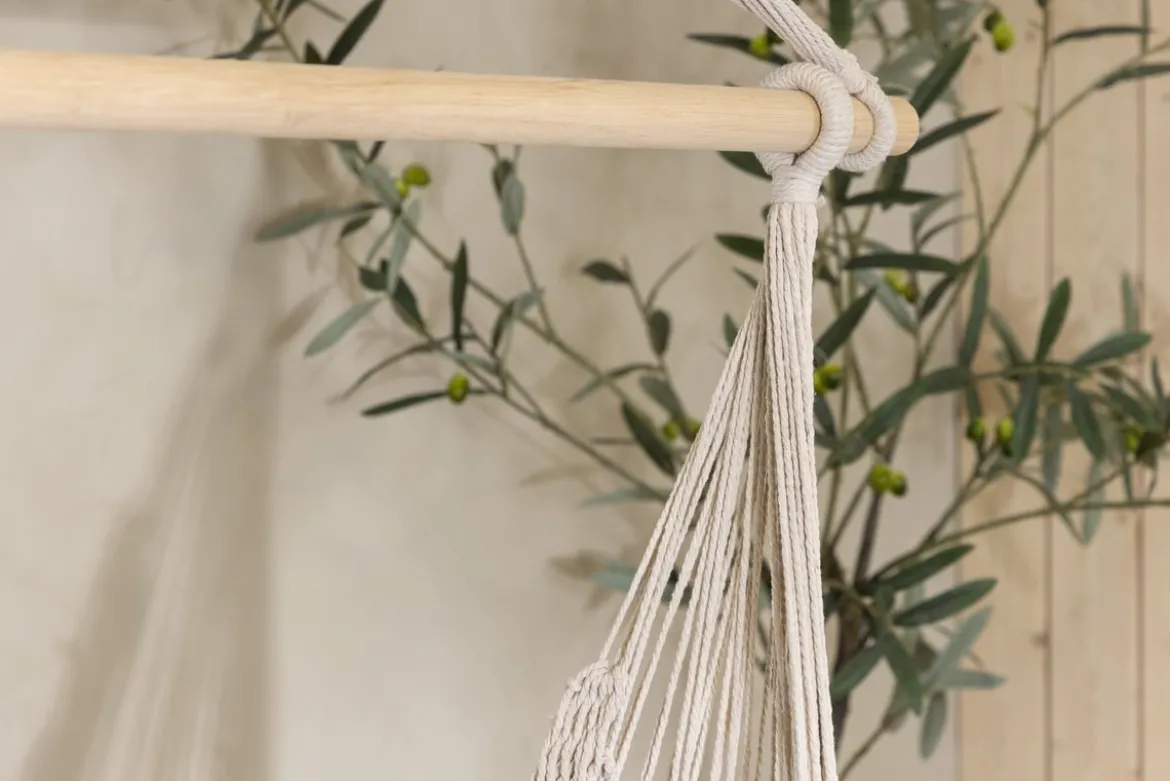 Garten Hängesessel Lilo - aus Baumwolle in Creme-Weiß