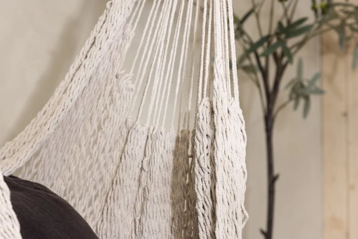 Garten Hängesessel Lilo - aus Baumwolle in Creme-Weiß