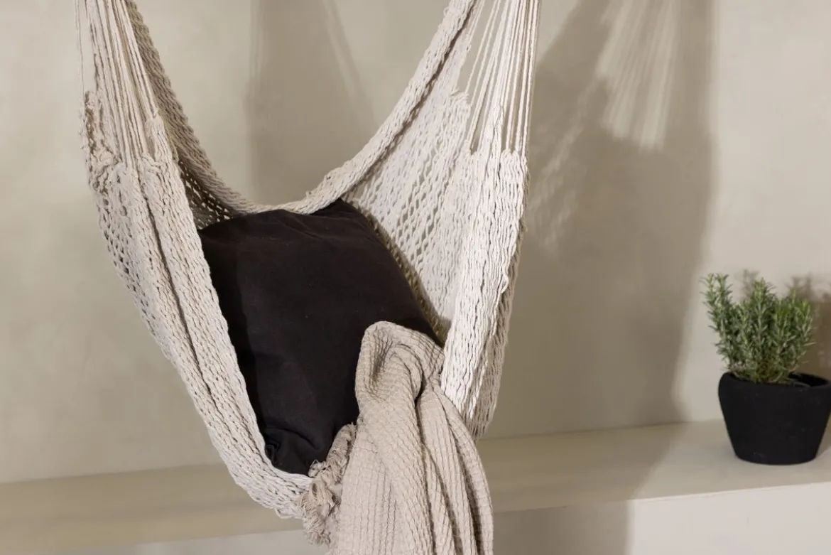 Garten Hängesessel Lilo - aus Baumwolle in Creme-Weiß