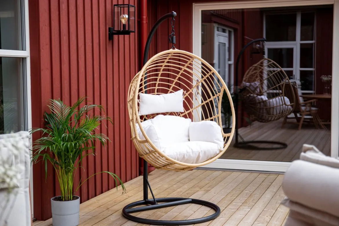 Garten Hängesessel Mercy - aus Rattan/Metall in Natur