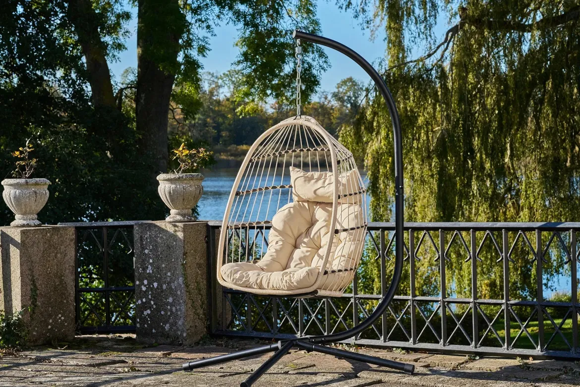 Garten Hängesessel Valora - aus PE-Rattan in Beige