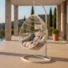 Garten Hängesessel Vegas - aus Rattan/Metall in Weiß