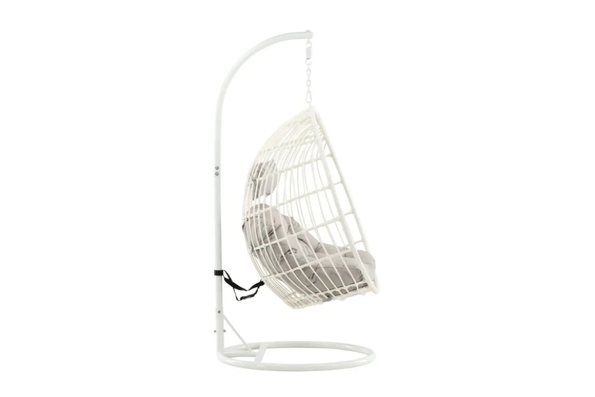 Garten Hängesessel Vegas - aus Rattan/Metall in Weiß