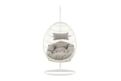 Garten Hängesessel Vegas - aus Rattan/Metall in Weiß