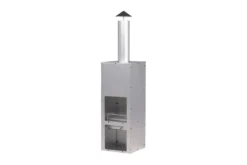 Garten Kamin Arne - aus Stahl mit Schornstein in Silber