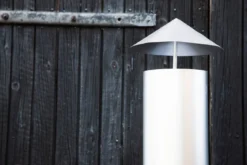 Garten Kamin Arne - aus Stahl mit Schornstein in Silber