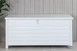 Garten Kissenbox Erika - Aus weißem Aluminium