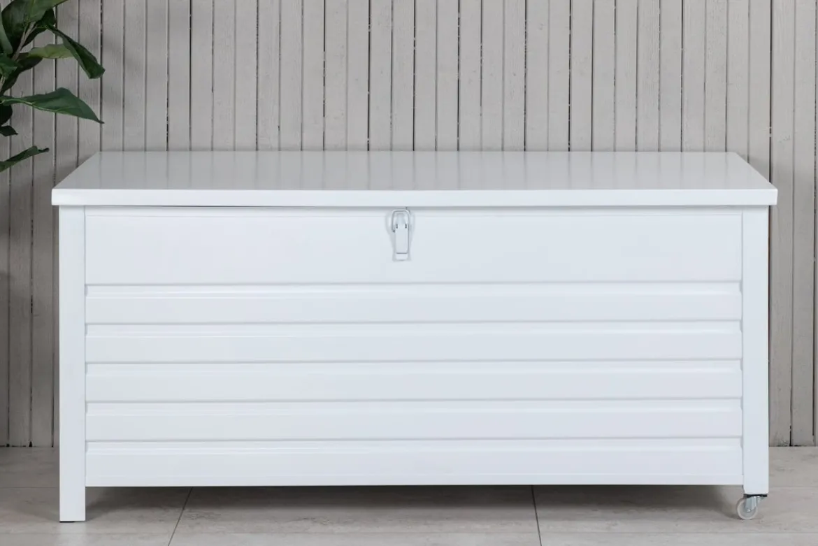 Garten Kissenbox Erika - Aus weißem Aluminium