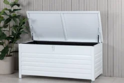 Garten Kissenbox Erika - Aus weißem Aluminium