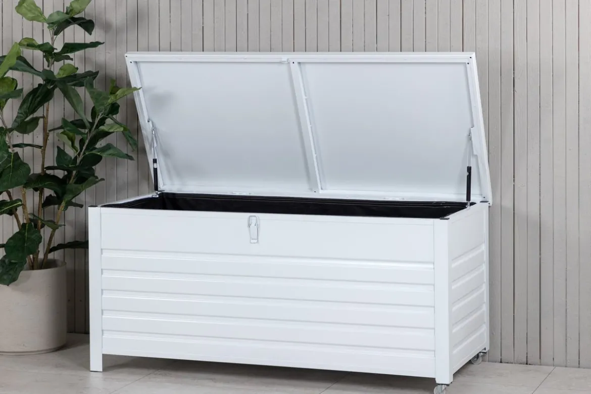 Garten Kissenbox Erika - Aus weißem Aluminium