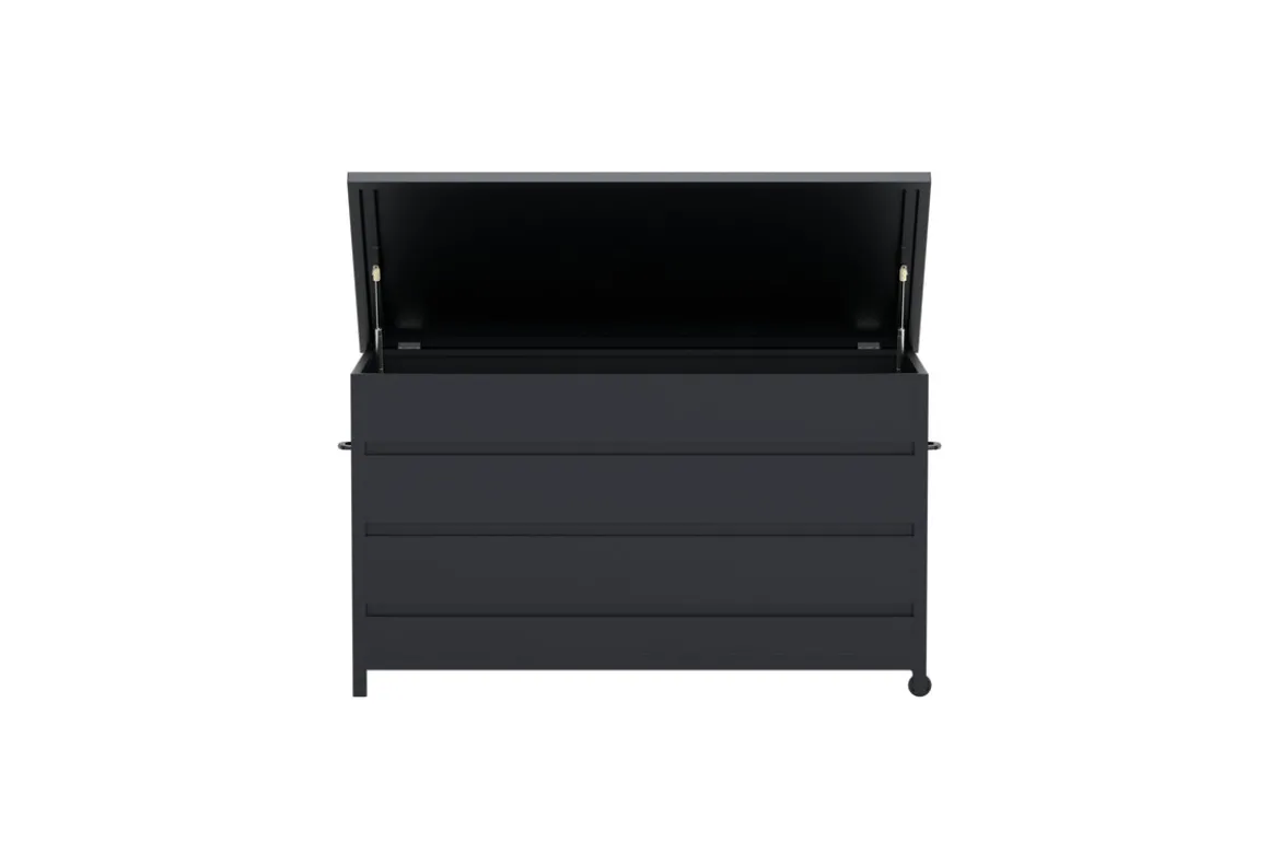 Garten Kissenbox Nessa - Aus schwarzem Aluminium