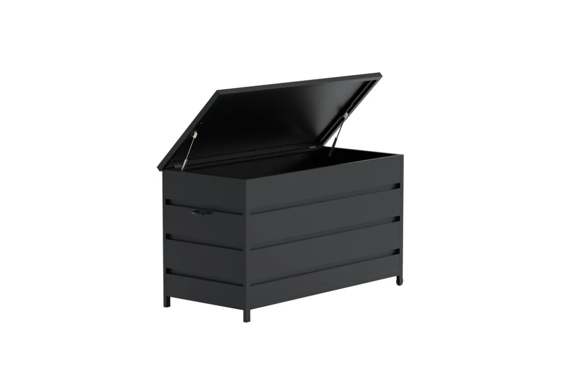 Garten Kissenbox Nessa - Aus schwarzem Aluminium