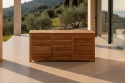 Garten Kissenbox Sorine - 60x130x50 aus Teakholz