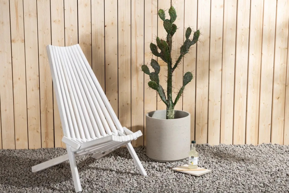 Garten-Loungesessel Active - aus Akazienholz in Weiß