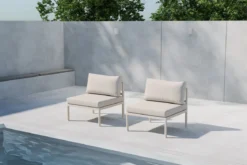 Garten Loungesessel Amina - mit wetterfesten Kissen in Beige
